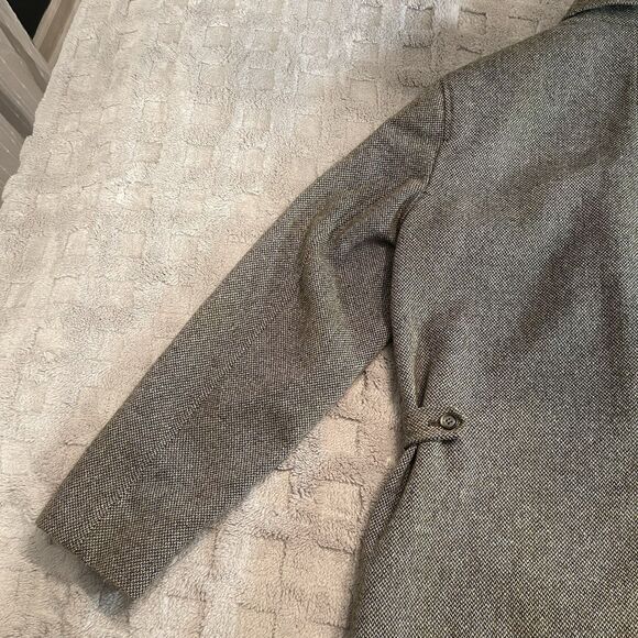 Women's Vtg Evan Picone Green Herringbone Tweed Jacket Coat Size 10 - Picture 13 of 16